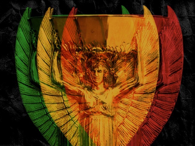 BUENO: A cropped section of a pretty dope renditioning of the Mexico 70 World Cup, Jules Rimet Trophy and all.